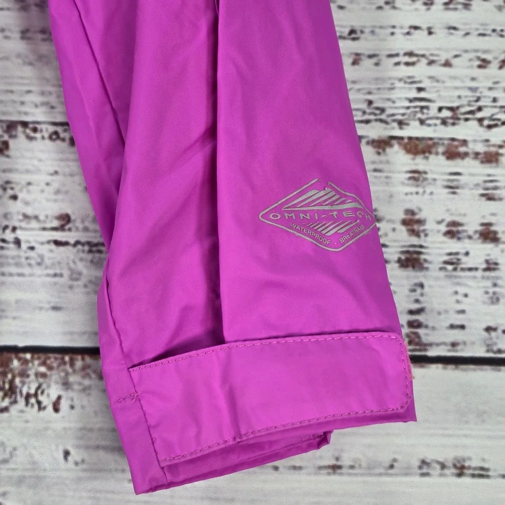 Columbia Rain Jacket Kid M 10/12 Purple Excellent Omni-Tech Waterproof Shell